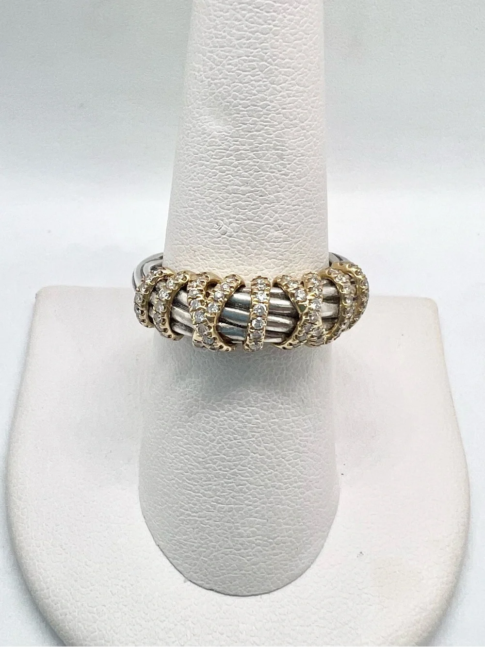 David Yurman Helena Ring Sterling Silver with 18K Yellow Gold and Diamonds
